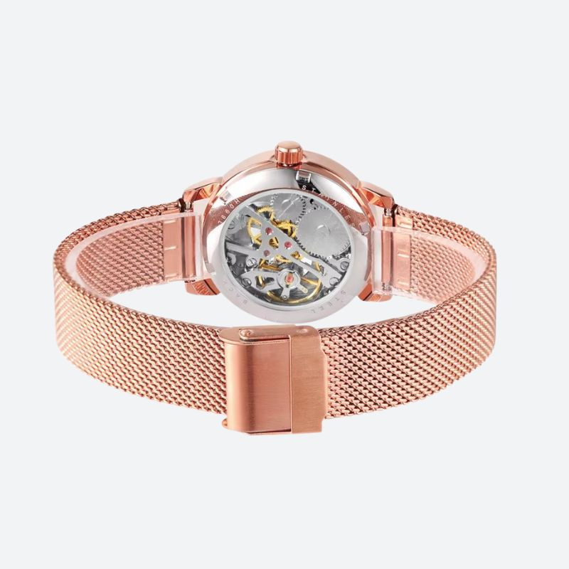 Women's Skeleton Watch with Milanese Mesh