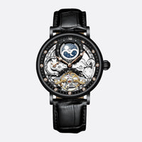 Men's Skeleton Watch with Tourbillon and Moon Phase
