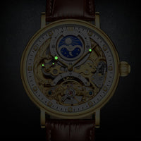 Men's Skeleton Watch with Tourbillon and Moon Phase