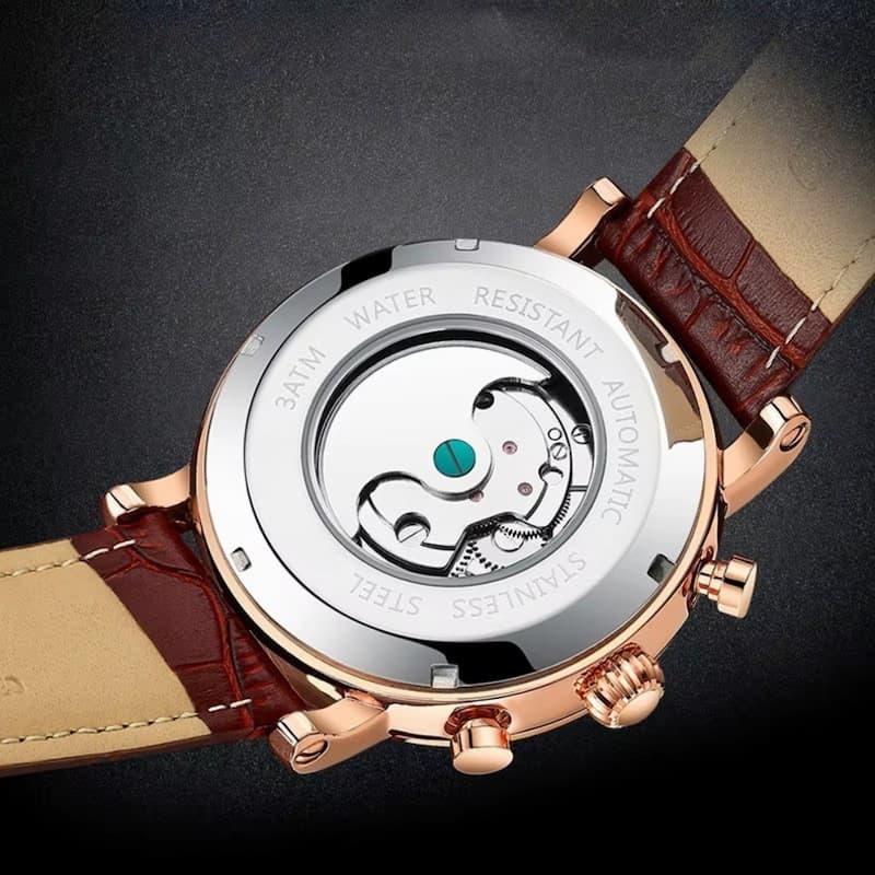 Men's Skeleton Watch with Tourbillon and Moon Phase