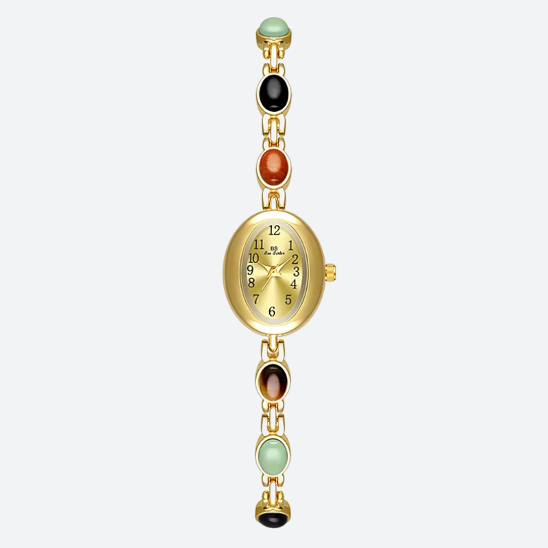 Vintage women's watch with a stone mesh bracelet (1)