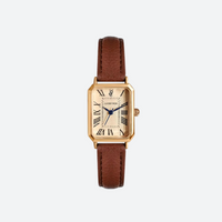 Vintage women's rectangular leather watch 1
