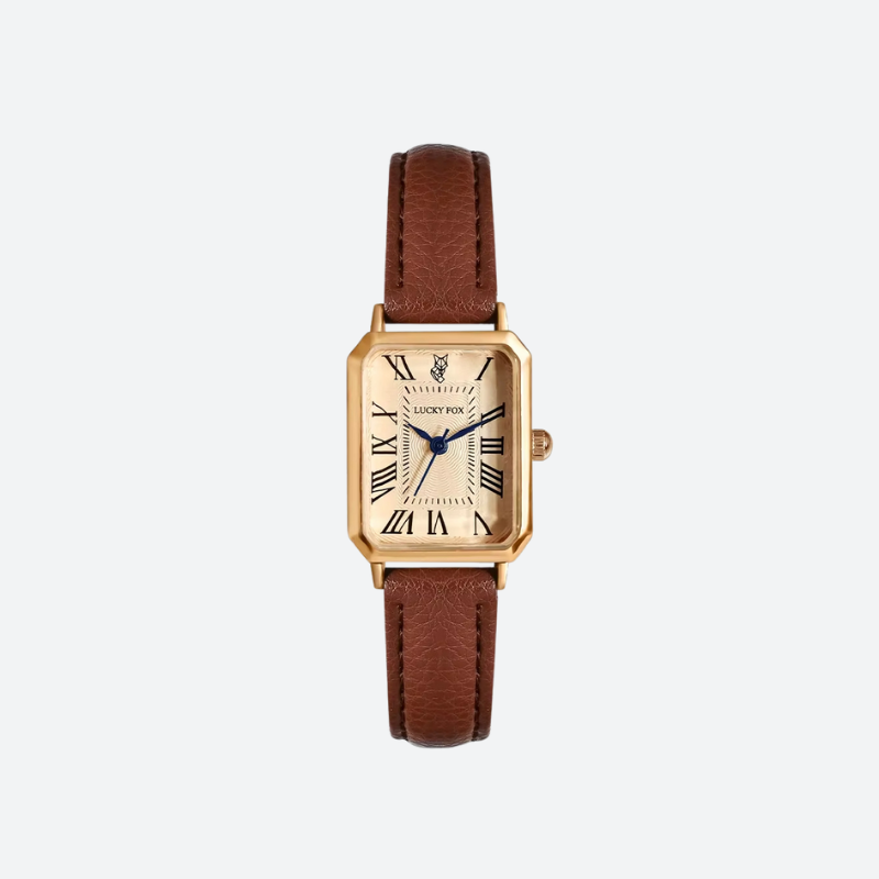Vintage women's rectangular leather watch 1