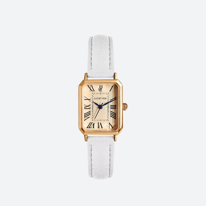 Vintage women's rectangular leather watch 2
