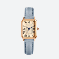 Vintage women's rectangular leather watch 3