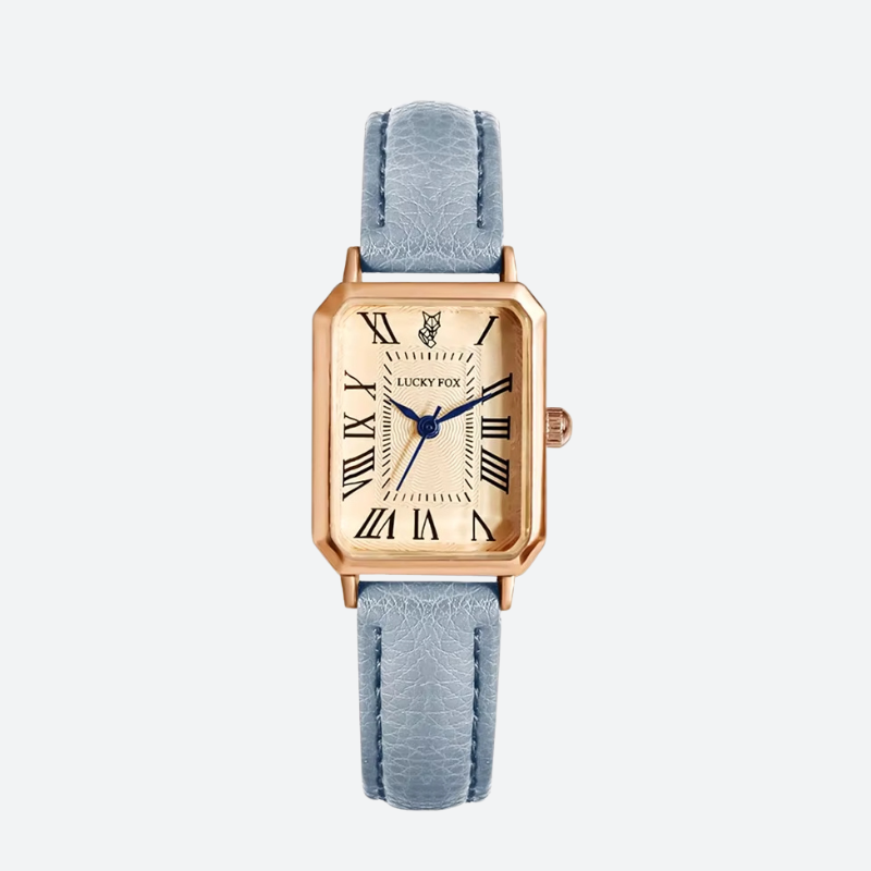 Vintage women's rectangular leather watch 3
