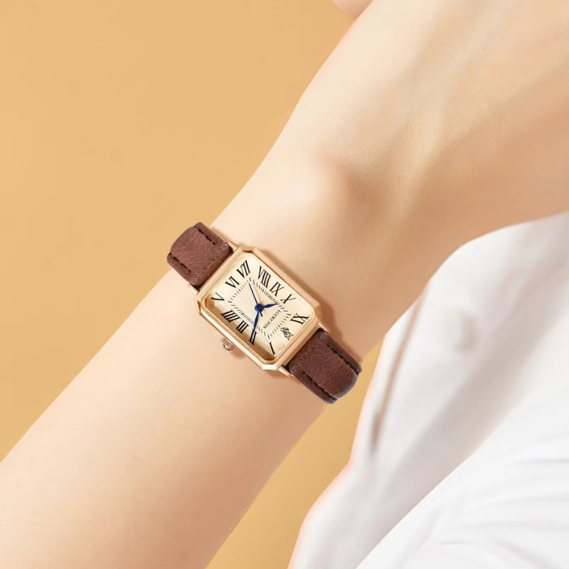 Vintage Women's Rectangular Leather Watch