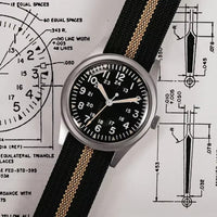 Vintage military men's quartz watch, Retro style