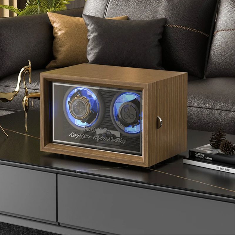 Automatic winder in wood and LED