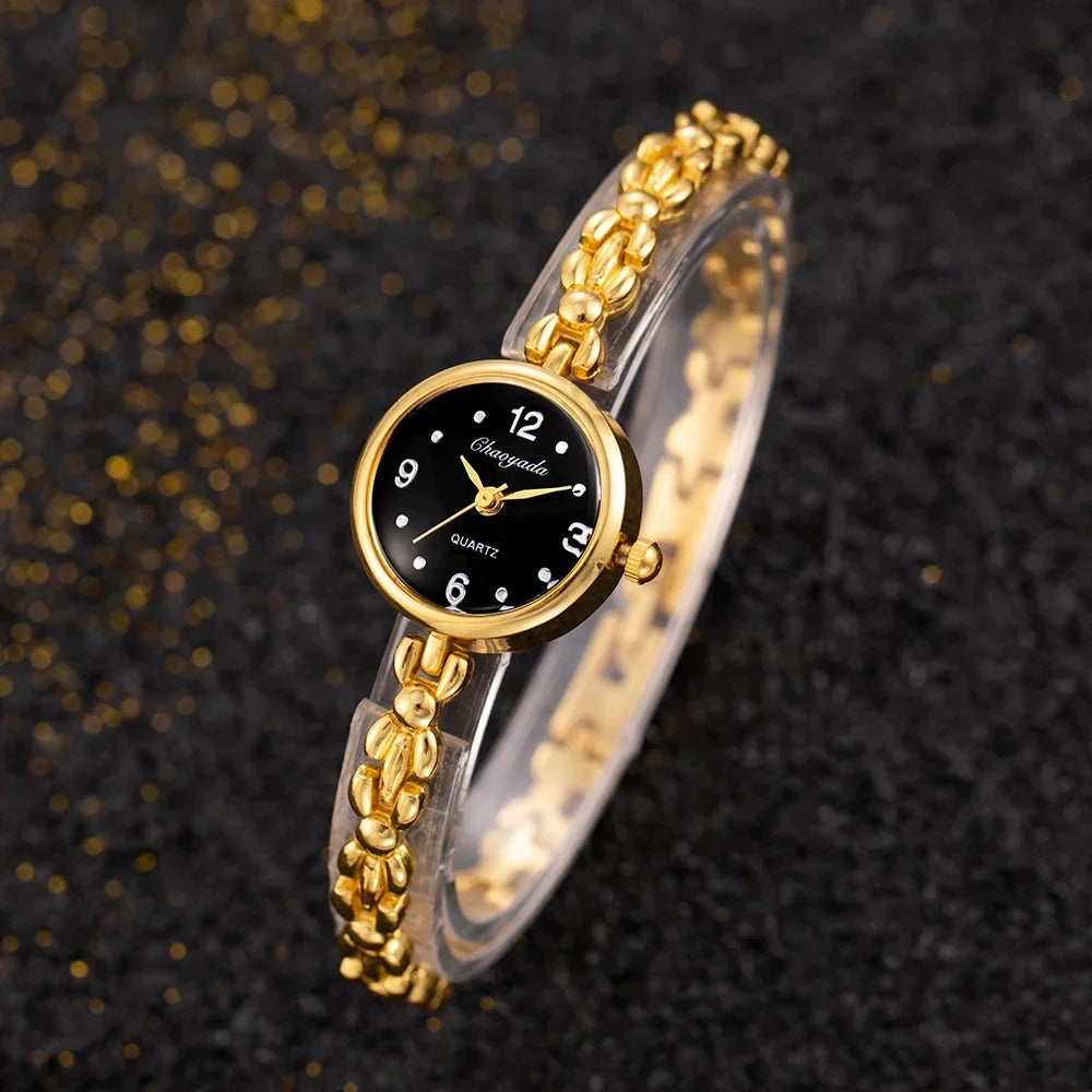 Vintage Women's Watch, Jewelry Bracelet, Small Round Dial