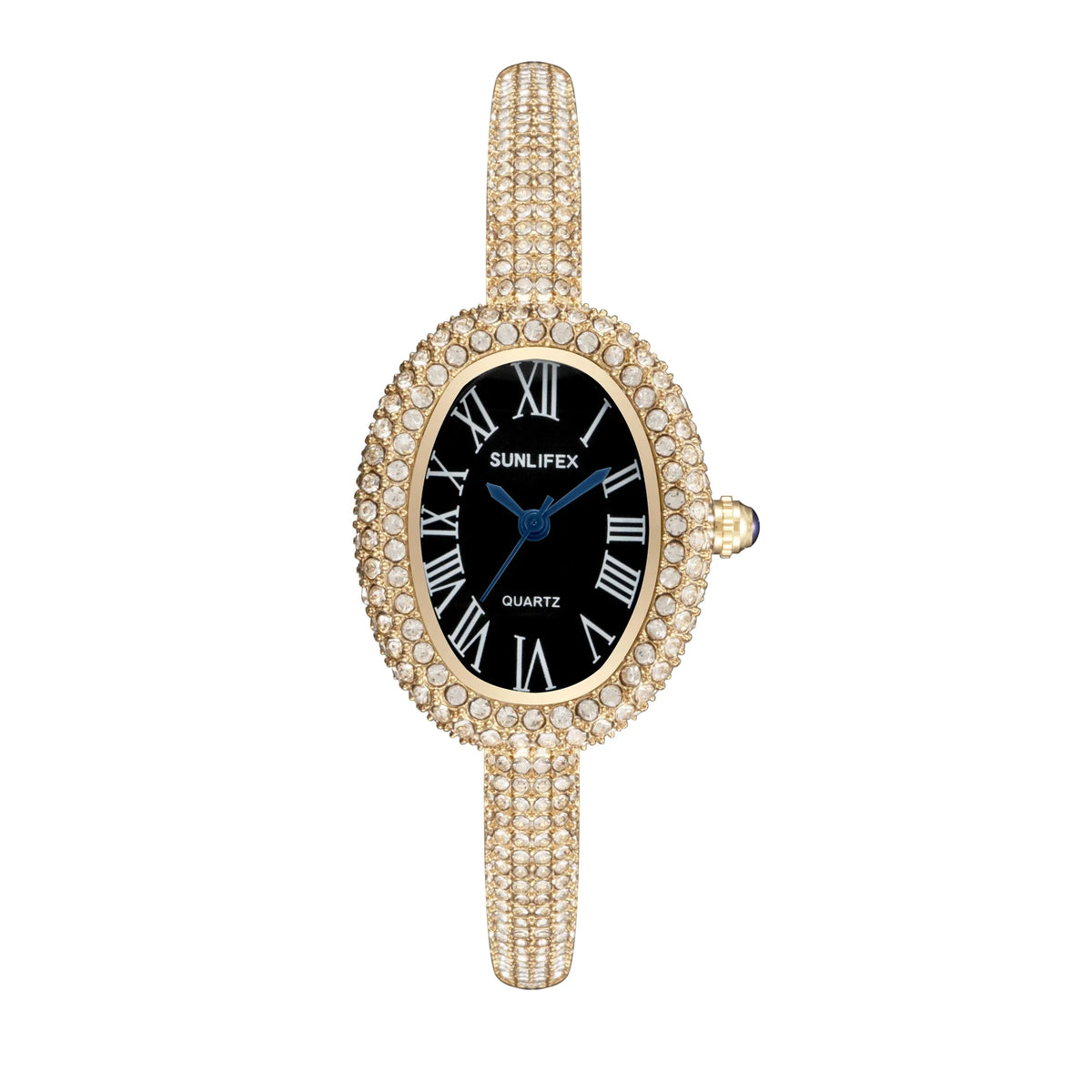 Vintage Women's Oval Watch Set with Stones
