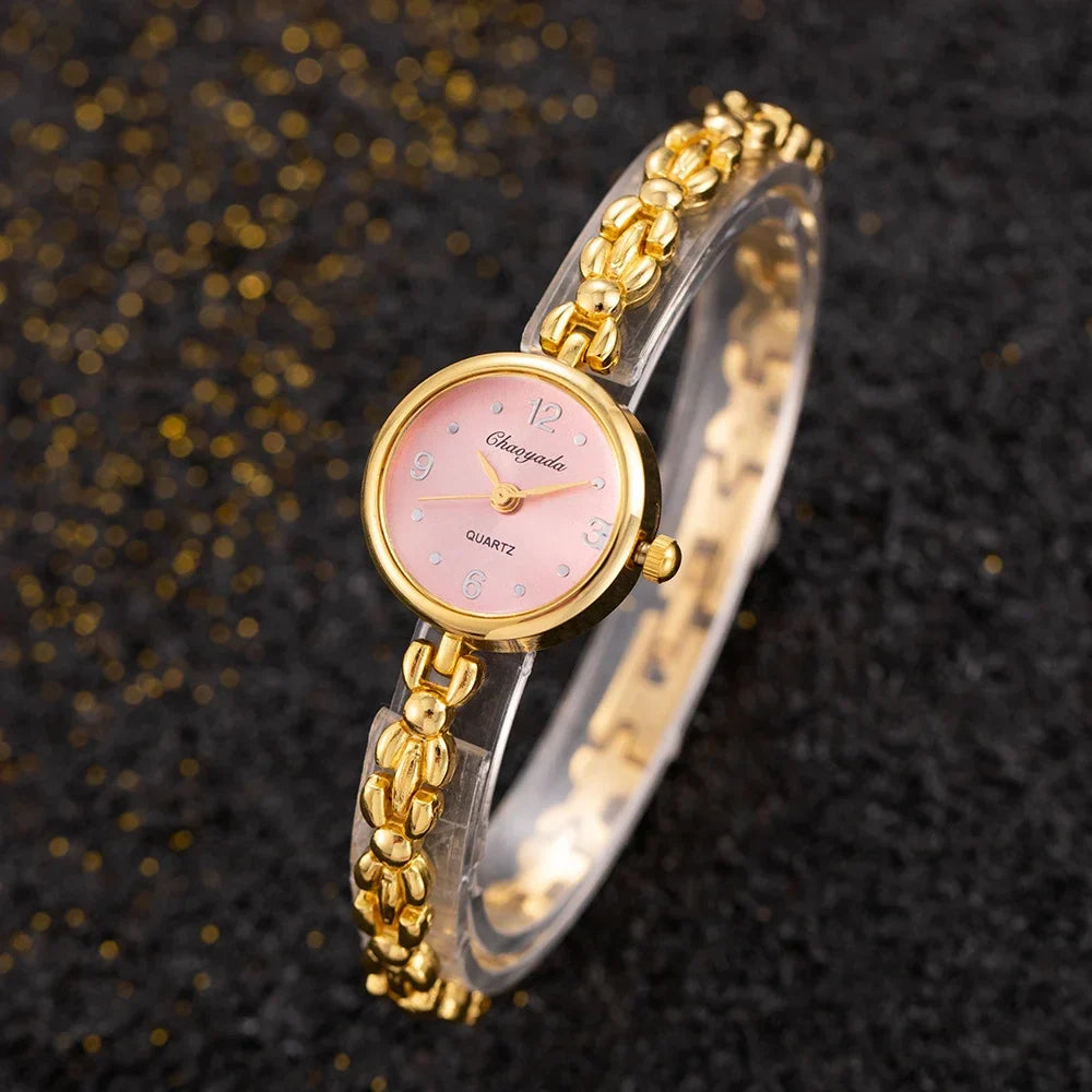 Vintage Women's Watch, Jewelry Bracelet, Small Round Dial