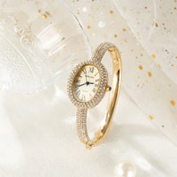 Vintage Women's Oval Watch Set with Stones
