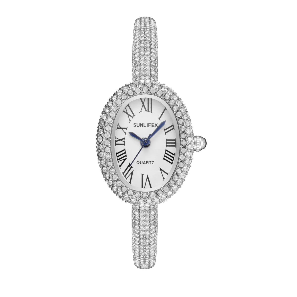 Vintage Women's Oval Watch Set with Stones