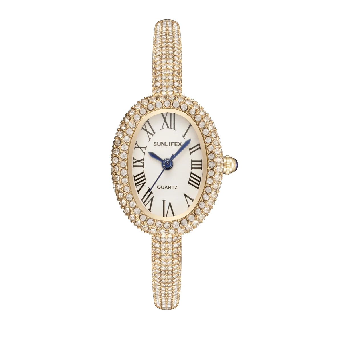 Vintage Women's Oval Watch Set with Stones
