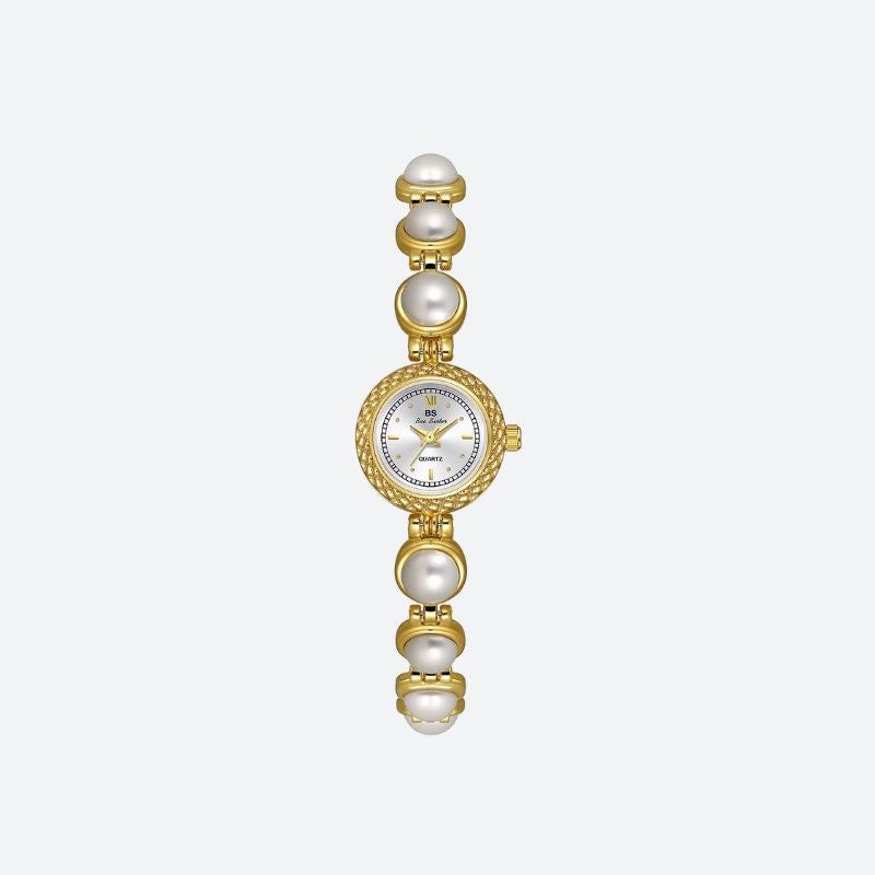 Elegant Medieval Pearl Quartz Women's Watch