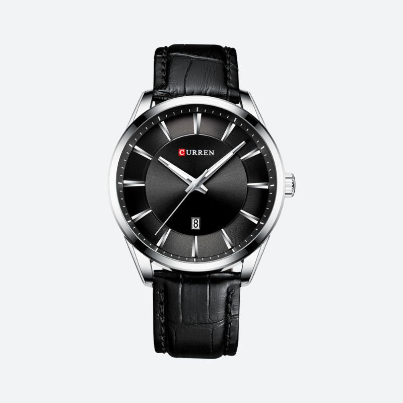 Elegant Men's Leather Quartz Watch