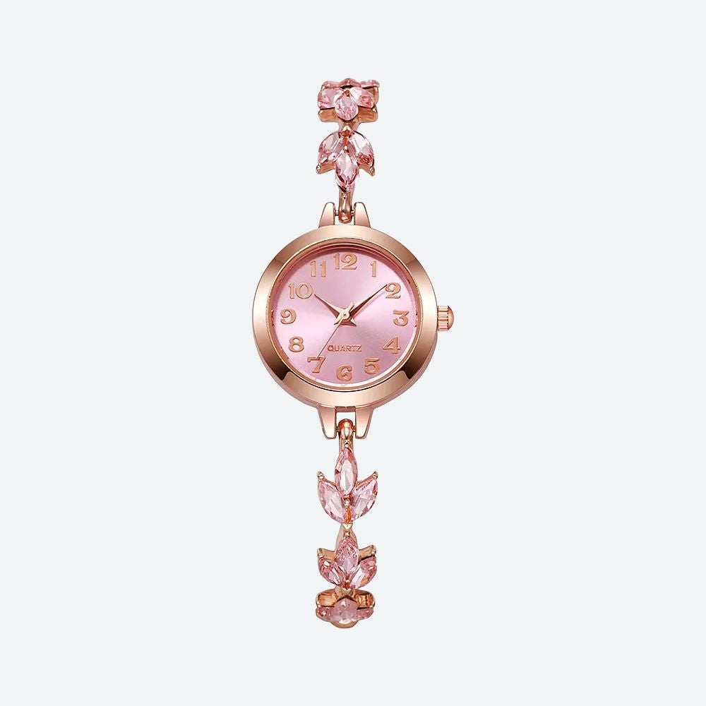 Elegant Round Rhinestone Women's Watch