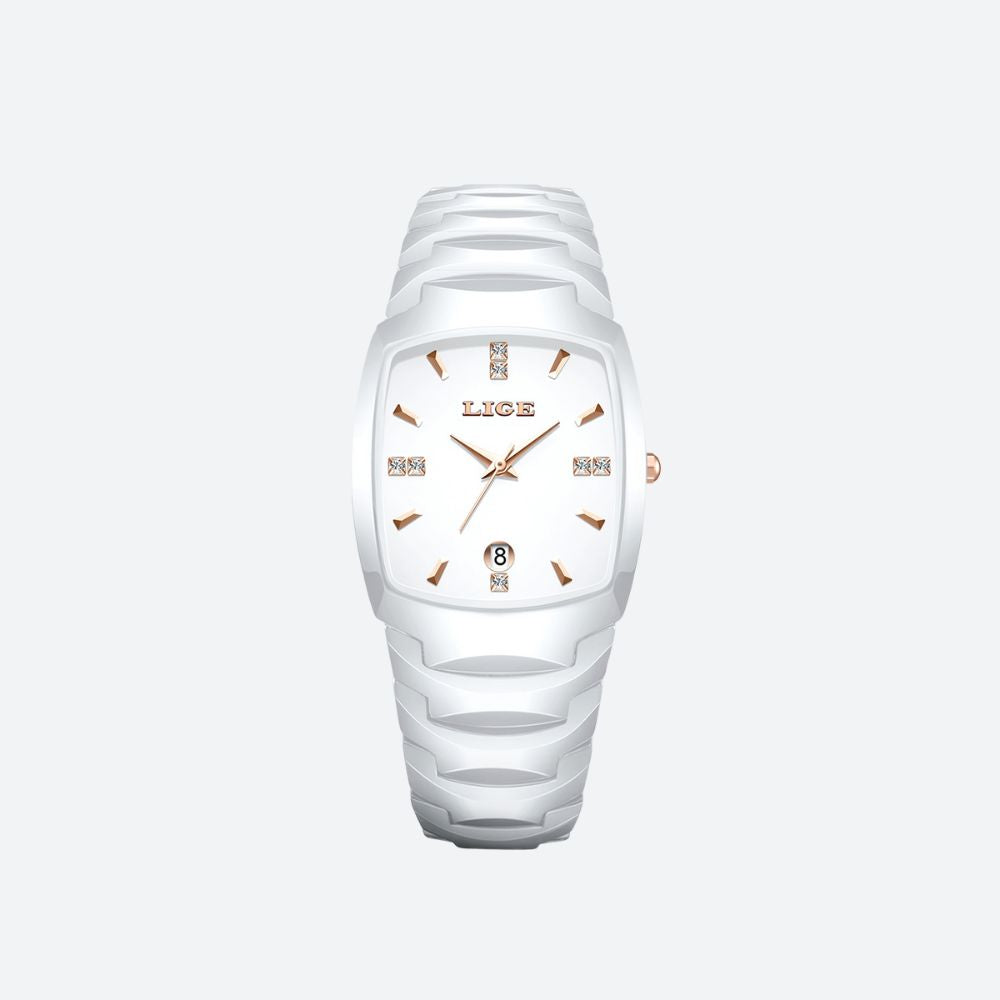 Elegant White Women's Watch Stainless Steel Quartz