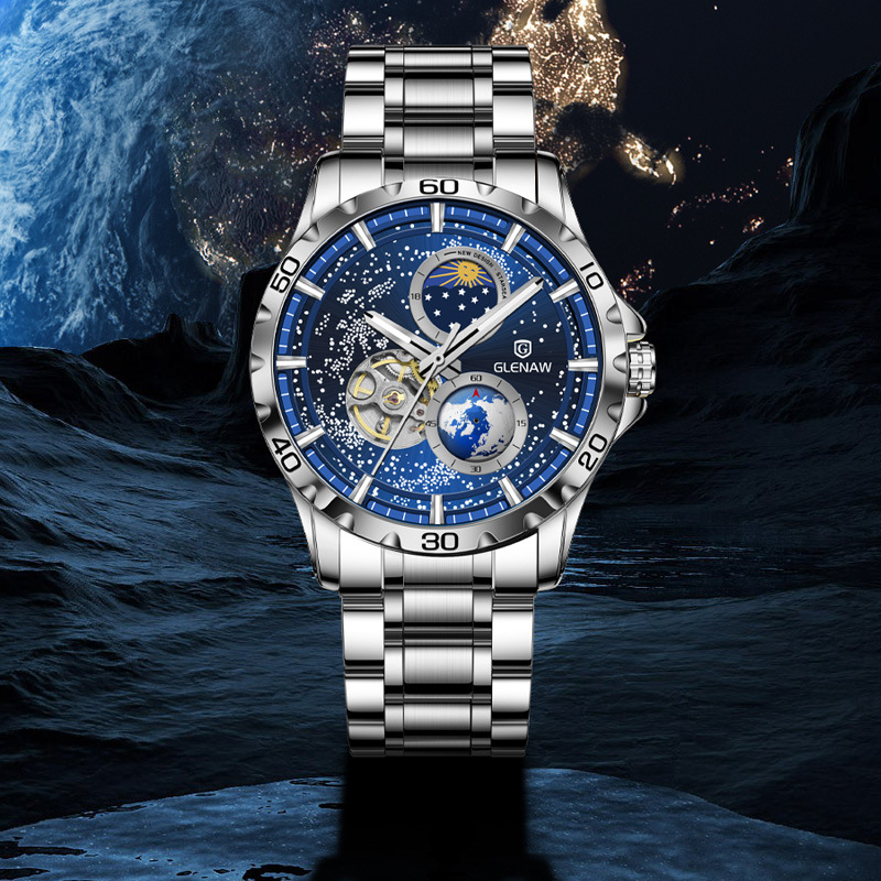 Men's Automatic Watch, Water Resistant, Galaxy Design