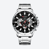 Large Men's Quartz Chronograph Watch, Sporty Design