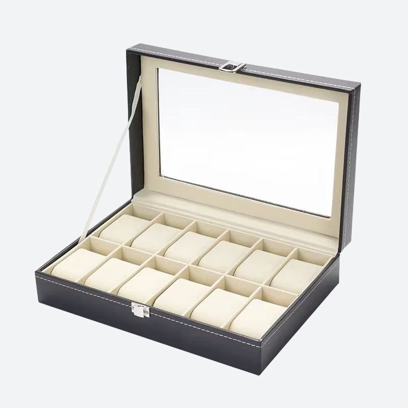 Leather Watch Box with 12 Compartments