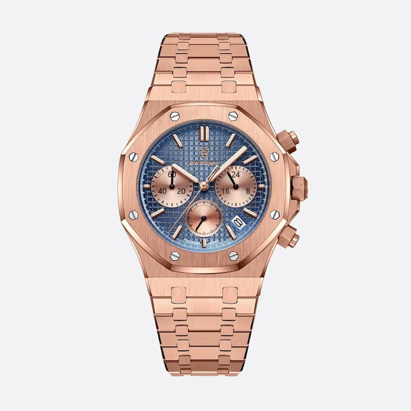 Luxury Men's Chronograph Watch, Textured Dial