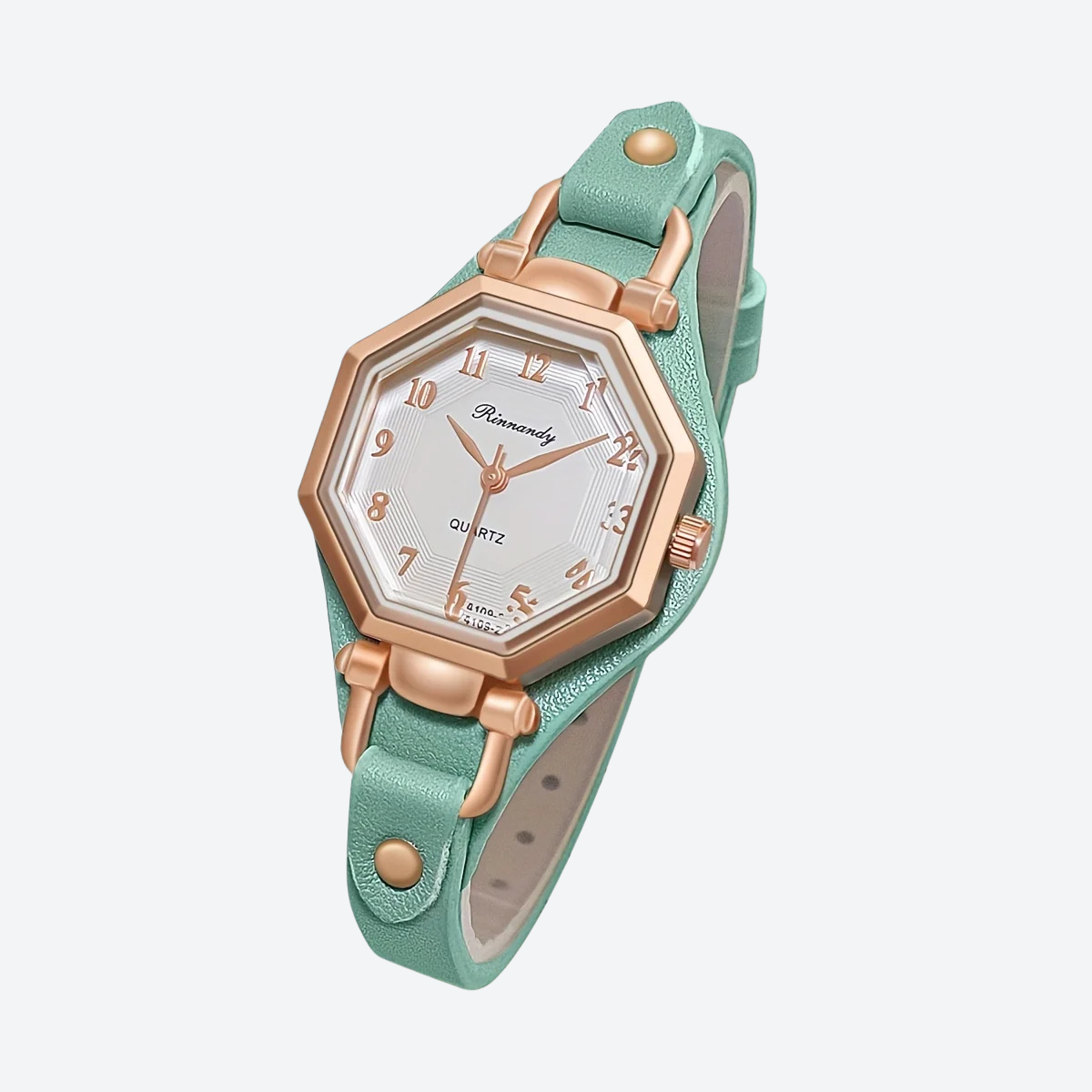 Luxury Quartz Watch for Women, Octagonal Leather Strap, Elegant Style