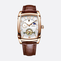 Men's Automatic Barrel Watch with Moon Phase