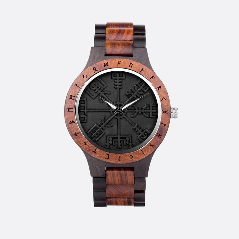 Men's Black Viking Wooden Watch