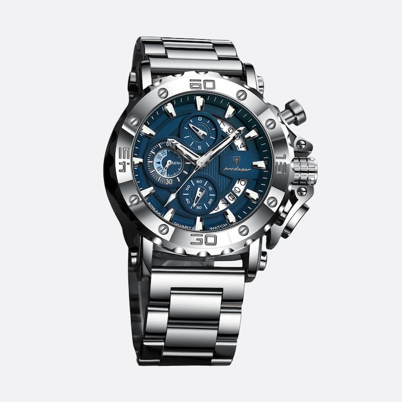 Men's Chronograph Watch, Stainless Steel, Vertical Design