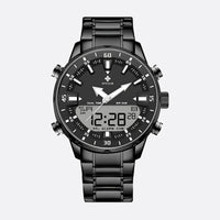 Men's Digital Quartz Chronograph Military Watch, Dual Display