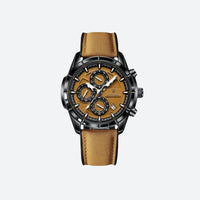 Men's Leather Quartz Chronograph Watch