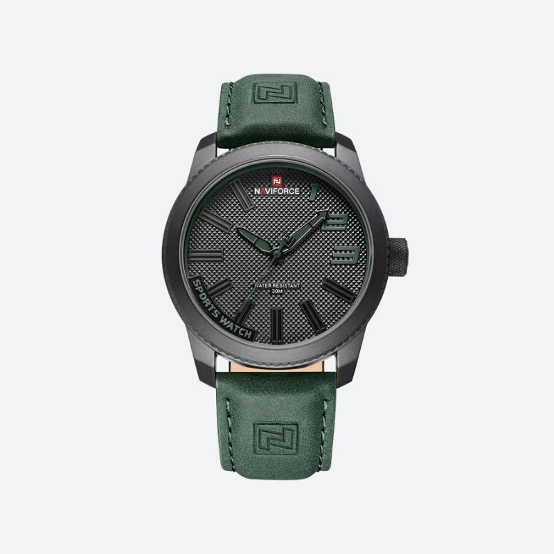 Men's Leather Sport Watch, Military Style