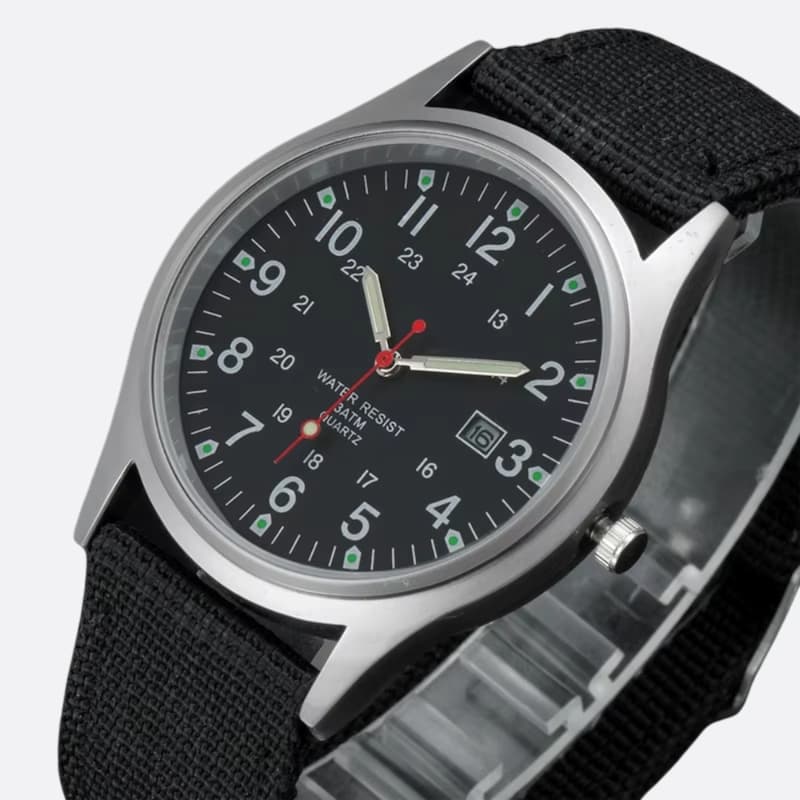 Men's Military Quartz Watch with Nylon Strap