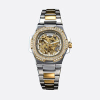 Men's Skeleton Mechanical Watch in Stainless Steel