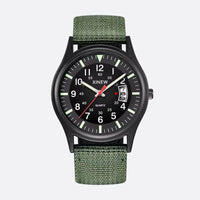 Men's Vintage Military Quartz Watch with Nylon Strap, 41mm