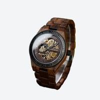 Men's Wooden Mechanical Watch - Natural Craftsmanship