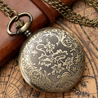 Women's Quartz Pocket Watch with Colored Stone