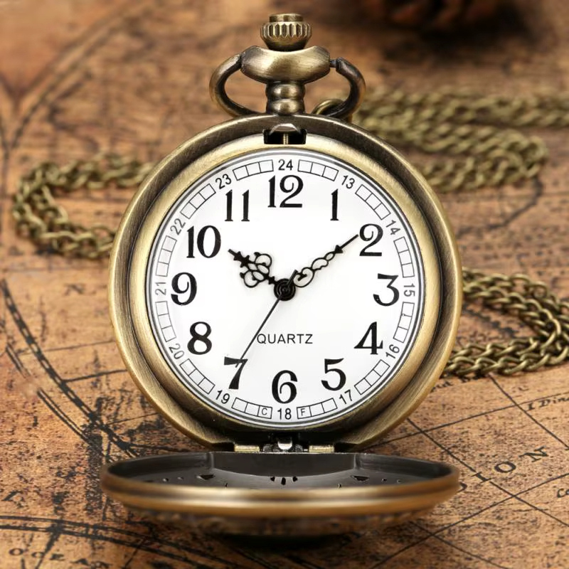 Women's Quartz Pocket Watch with Colored Stone
