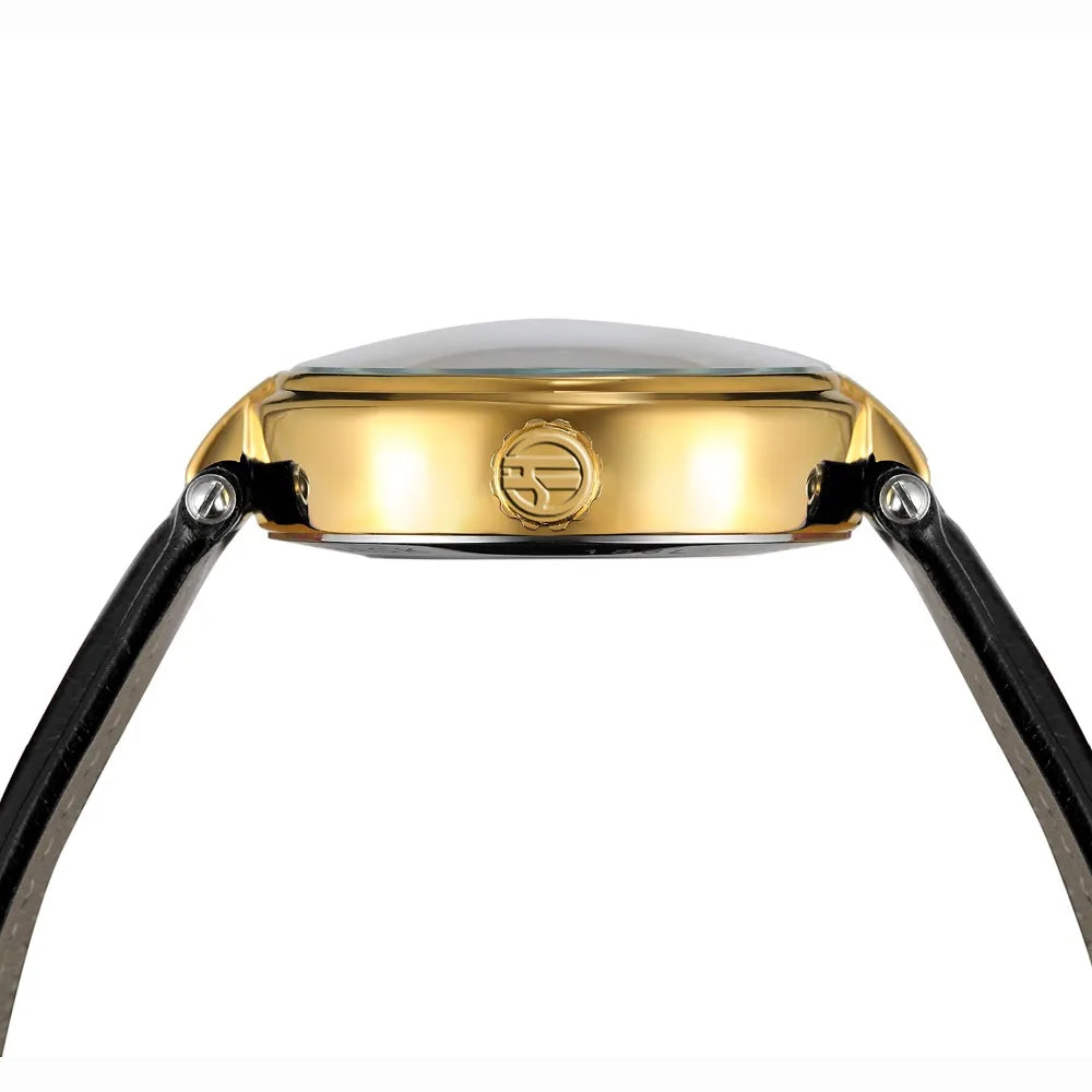 Women's Automatic Watch, Leather, Diamond, Skeleton, Prestige Style
