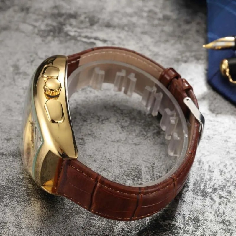 Women's Automatic Watch with Skeleton Dial & Moon Phase