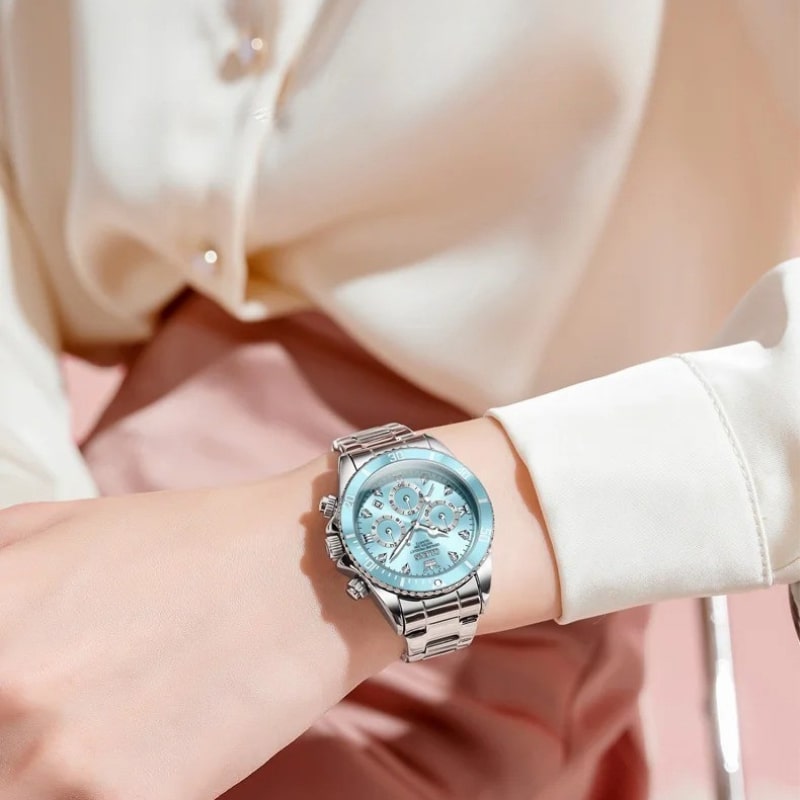 Women's Chronograph Watch with Glacier Blue Dial