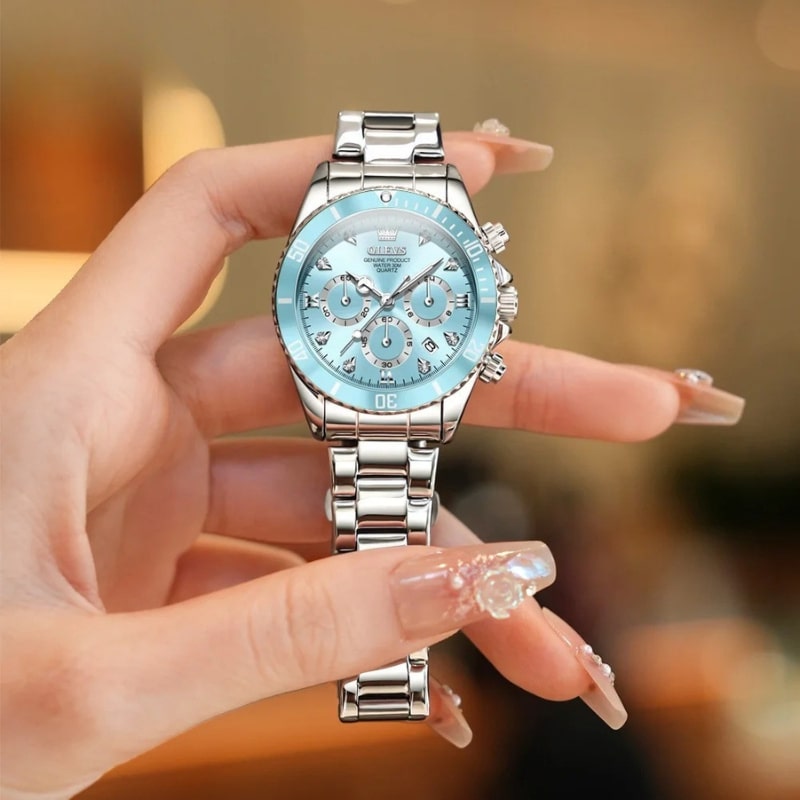 Women's Chronograph Watch with Glacier Blue Dial