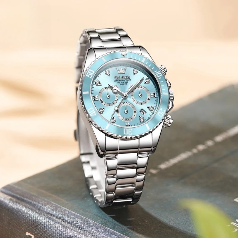 Women's Chronograph Watch with Glacier Blue Dial