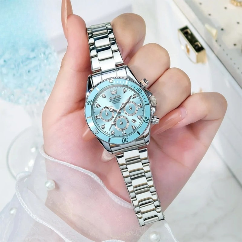 Women's Chronograph Watch with Glacier Blue Dial