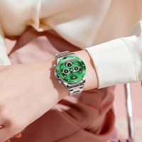 Women's Chronograph Watch with Imperial Green Dial & Mirror Steel