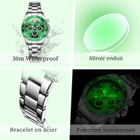 Women's Chronograph Watch with Imperial Green Dial & Mirror Steel