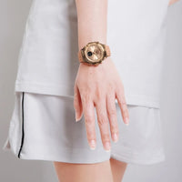 Rose Gold Women's Chronograph Watch with Digital Dial