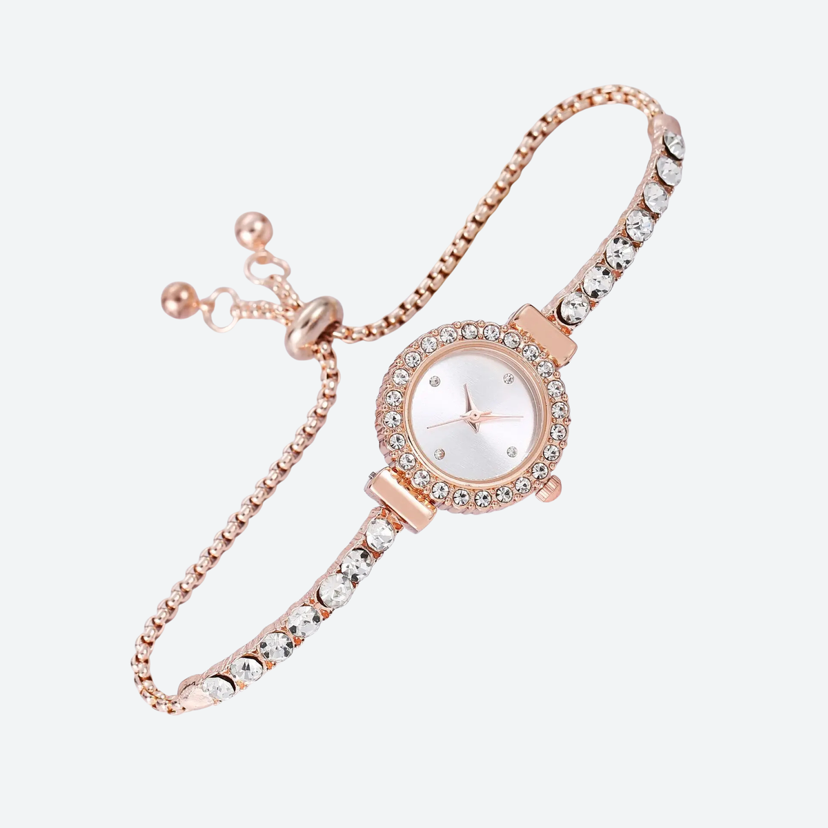 Elegant Quartz Watch for Women with Gemstone Bracelet - Precious Style